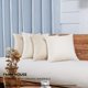 thumbnail image 3 of Deconovo Linen Look Throw Pillow Covers for Sofa Couch Invisible Zipper Navy Blue No Pillow Insert Set of 2, White, 18x18 Inch, 3 of 8