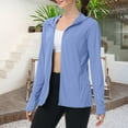 thumbnail image 2 of BODOAO Womens Sun Protection Jacket Hoodie Upf 50+ Long Sleeve Zip Up Sun Shirt Clothing Lightweight Outdoor Athletic Jacket Custom Zipper 50+ Summer Clothing Ice Knitted Cardigan Sky Blue 4Xl, 2 of 9