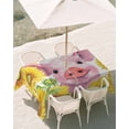 thumbnail image 3 of 54x80 Inch Outdoor Tablecloth with Umbrella Hole Zipper Rectangle Farmhouse Sunflowers Rectangular Tablecloths Outside Waterproof Spring Country Watercolor Pig Floral Patio Table Cover for Picnic, 3 of 8