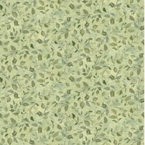 Susan Winget Hydrangea Reverie Leaves on Green Cotton Fabric
