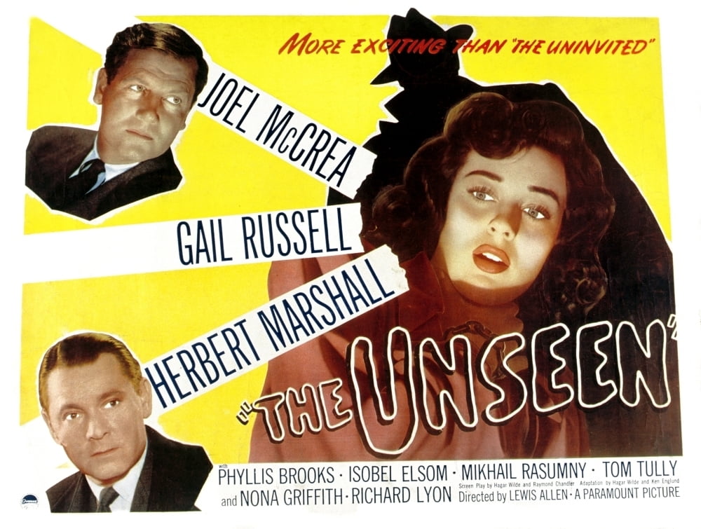 The Unseen Joel Mccrea Herbert Marshall Gail Russell 1945 Movie Poster Masterprint 28 X 22 