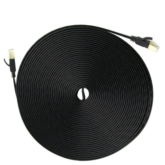 Guardoinrt Cat7 Type Network Cable Home Office Hotel Flat Internet Cable Ethernet Cord Flat Type, Black, 3 Meter