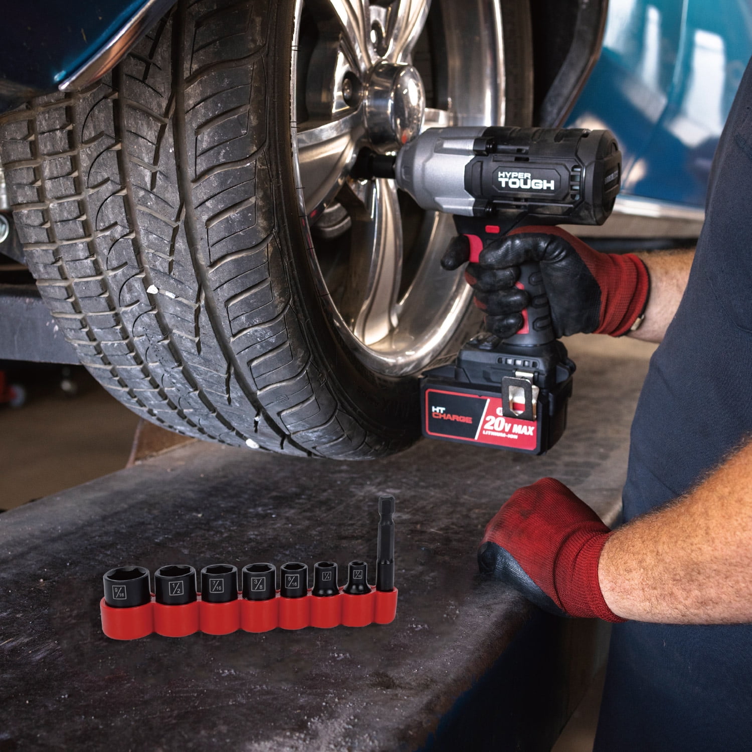 Hyper Tough 8-Piece 1/4-inch Drive Impact Socket Set (SAE)