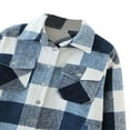 thumbnail image 3 of Womens Plaid Button Down Blouses Coat Thicken Jackets Cardigans Oversize Shirts S, 3 of 6