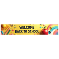 thumbnail image 3 of Colorful Welcome Back to School Banner, with Sun Apple Pencils and Rainbows, Backdrop for School Opening Party Classroom Decorations School Events Photography Props, 3 of 4