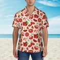 thumbnail image 4 of Fotbe Tomatoes Hawaiian Shirt for Men Unisex Summer Beach Casual Short Sleeve Cotton Linen Button Down Shirts-Large, 4 of 9