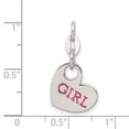 thumbnail image 2 of 925 Sterling Silver Polished Enamel Charm 25x13mm Wide Pendant Necklace for Women - 1.0 Grams, 2 of 2