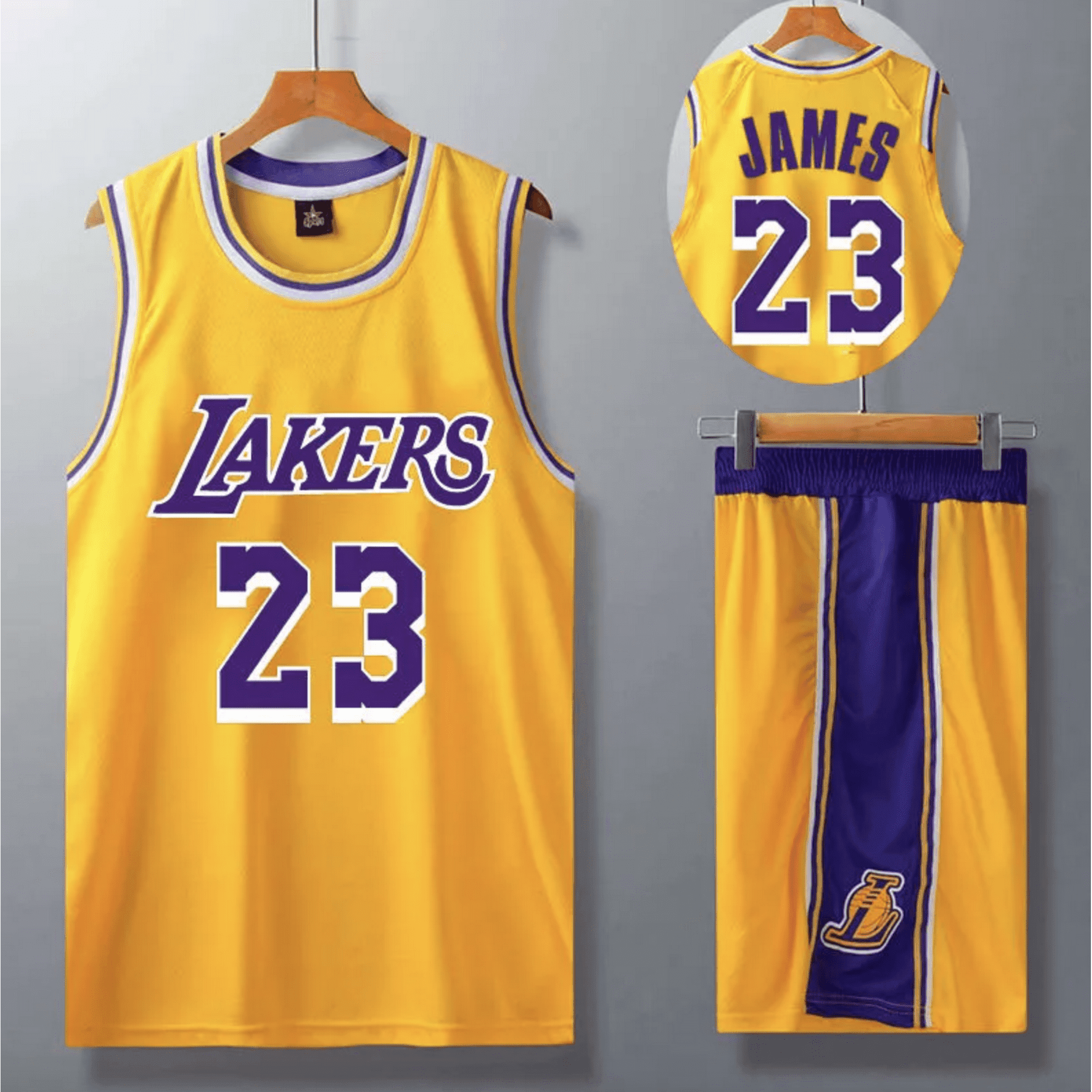 Los Angeles Lakers LeBron James Basketball Jersey Set for Kids