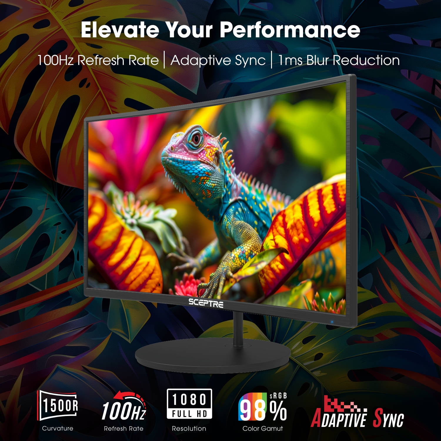 Sceptre New Curved 24-inch Gaming Monitor 100Hz Build-in Speakers