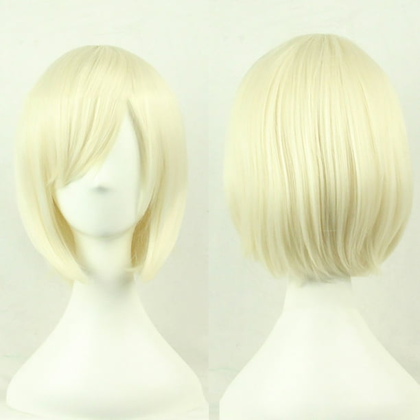 Pelucas con flequillo para mujer, peluca ondulada suelta, peluca de moda para chica, peluca natural corta y recta, flequillo inclinado, peluca recortada con bandas para el cabello en la cara.