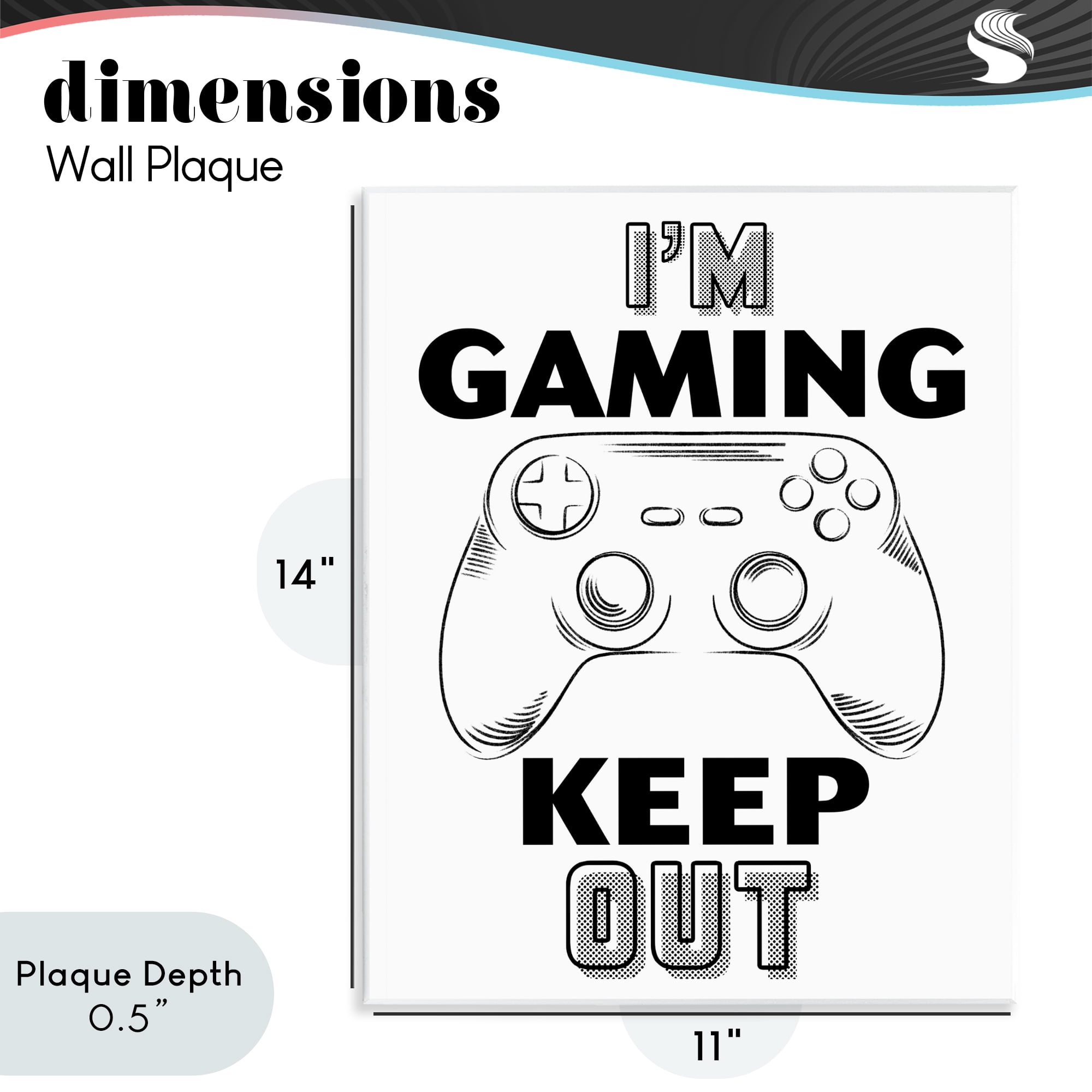 Stupell Industries Gaming Keep Out Wall Plaque Art, design by Marcus Prime