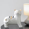 thumbnail image 3 of Estatuilla de gato Perfecl Cerámica Decoración amante Decoración hogar Figurilla de gato, 3 of 7