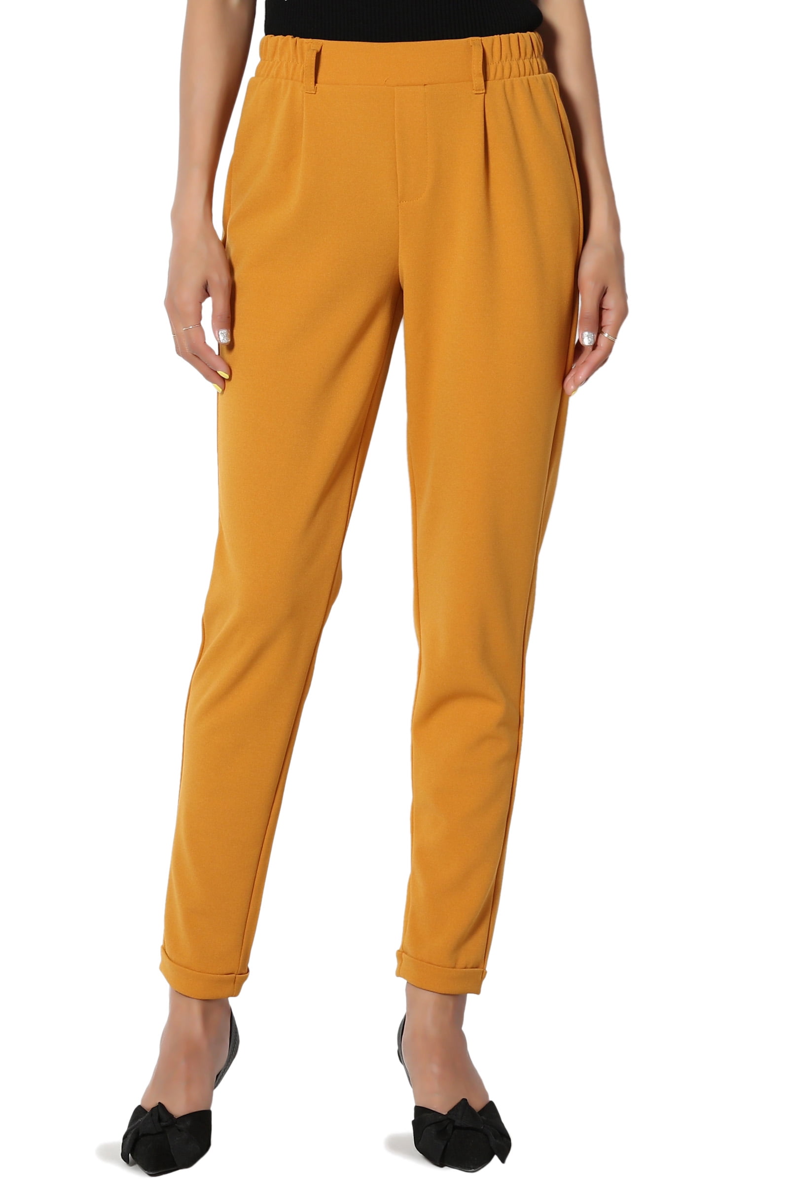 TheMogan Women's Elastic Waist Trousers 
