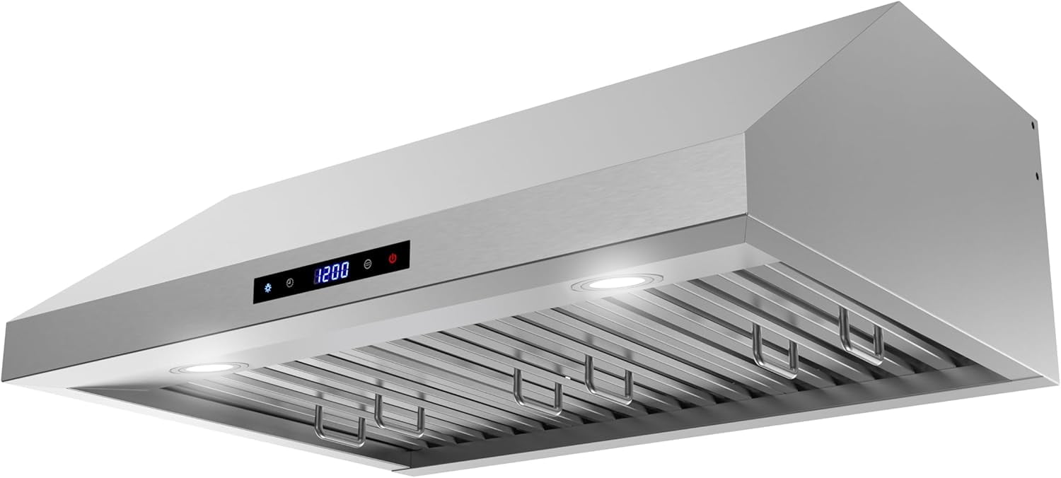 Streamline 30 in. Magione Ducted Undermount 406 CFM Range Hood in Brushed Stainless Steel with Baffle Filters, Touchpad Control, LED Lights