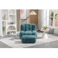 thumbnail image 2 of Fluffy Bean Bag Chair with Ottoman, Large Lazy Sofa with Memory Foam, Padded Floor Sofa with Footstool, Lazy Lounge Chair with Backrest for Living Room, Bedroom, Gaming Room, Green, 2 of 9