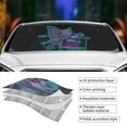 thumbnail image 5 of XMXY Car Sun Shade Windshield, Game Slogan Sticker Handle Blue Print Automotive Front Window Sun Visor for Cars SUV Trucks, Small Size, 5 of 8