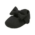 thumbnail image 7 of Infant Baby Girls Bowknot Shoes Soft Sole Princess Wedding Dress Flats Prewalker Newborn Light Baby Sneaker Shoes Black 12-18M, 7 of 7