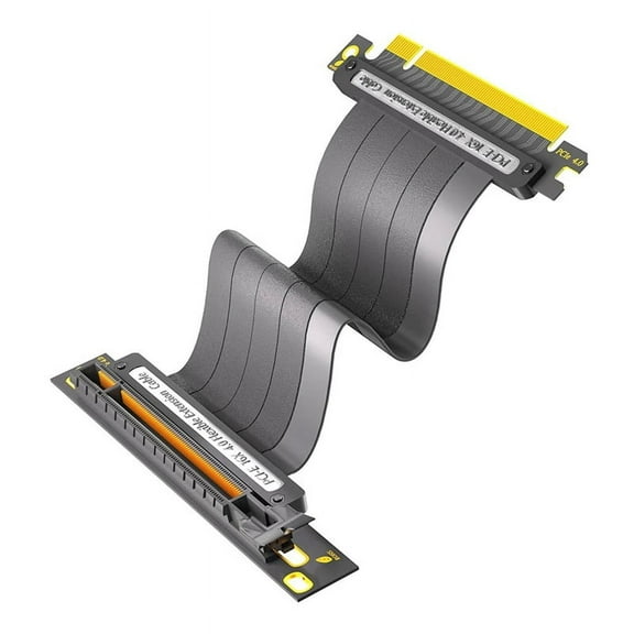 PCIE 4.0 Extension Cable, 16x Shielded High Speed GPU Riser Cable with PCI Express Port GPU Extension Card, 20cm 90°