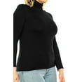 thumbnail image 5 of Women's Plus Size Casual Fitted Long Sleeve Solid Turtleneck Sweater Tops, 5 of 6