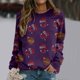 thumbnail image 4 of Gibobby Sudadera navideña mujer Blusa de sudadera estampada con cuello redondo y manga larga para entrenamiento diario en casa y al libre para mujer(Morado,G), 4 of 5