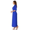 thumbnail image 3 of SR Women's Casual Wrap Floor Length Maxi Dress, 3X, Royal, 3 of 5
