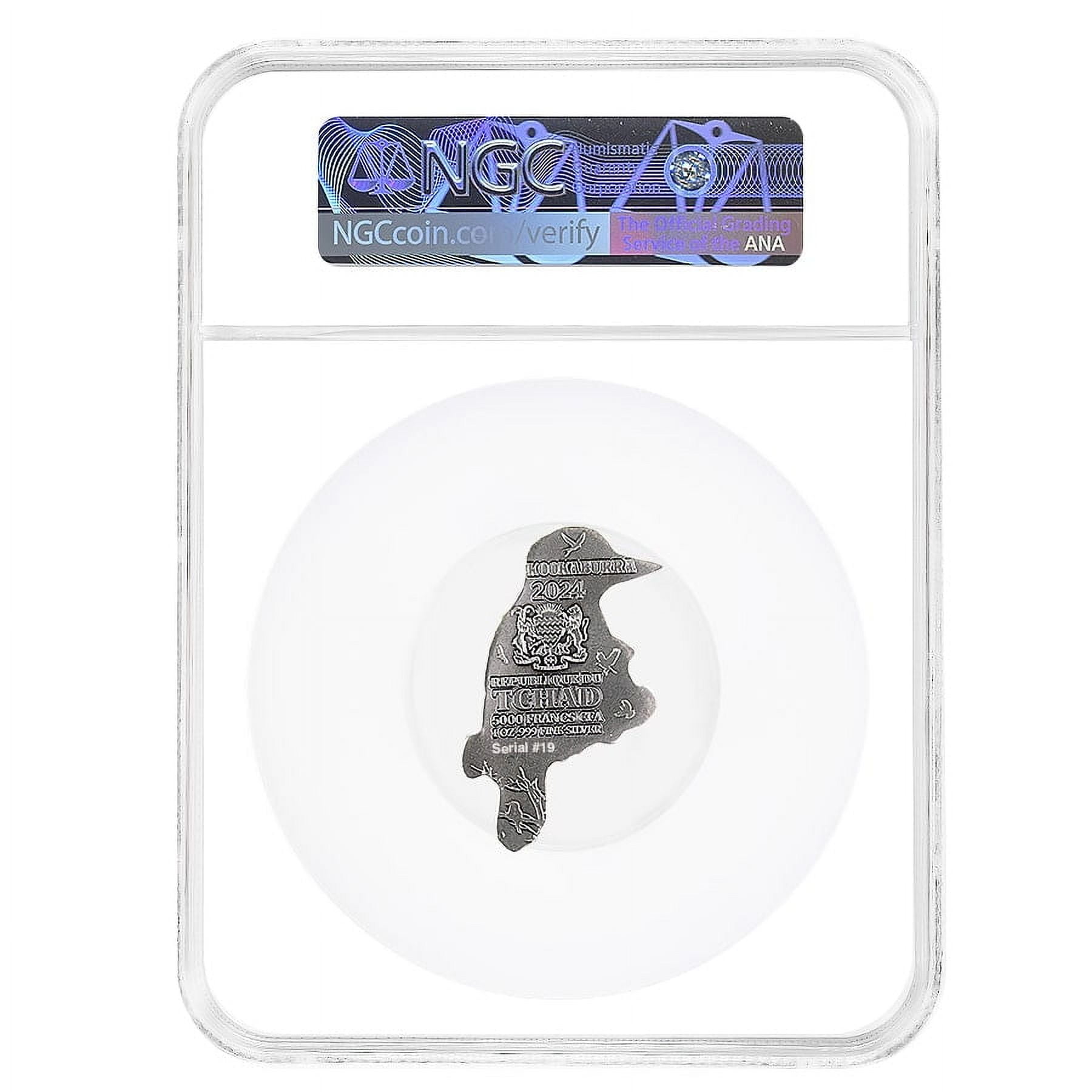 2024 Chad 1 oz Silver Kookaburra Shaped Coin NGC MS 70 ER One of