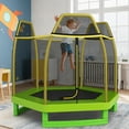 thumbnail image 4 of Costway Trampoline pour Enfants de 7 Pi avec Filet de Sécurité, Coussin à Ressorts, Intérieur/extérieur, Robuste, Jaune, 4 of 10
