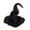 Black, variant on WYBXZ Brown Witch Hat Halloween Costume Accessory with Mesh Ruffles, Gothic Satin Hat for Party, Festive Headwear One Size, Polyester