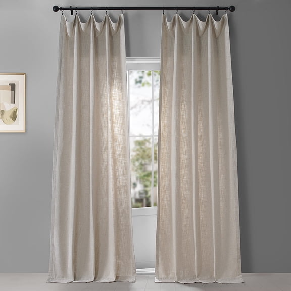 Mod Beige Belgian Heavy Faux Linen Curtain (1 Panel), 50W X 108L