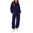 thumbnail image 3 of VIPOIN Kids Full Zip Up Fleece Hoodie and Jogger Pants Set, Cozy Solid Color Tracksuit for Daily Wear, 3 of 7