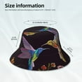 thumbnail image 4 of Vsdgher Humming Bird And Tropical Flowers Embroidery Print Bucket Hat for Men&Women Bucket Hat Reversible Summer Double-Side-Wear Travel Gardening, Beach, Camping, Hiking, Fishing Cap, 4 of 5