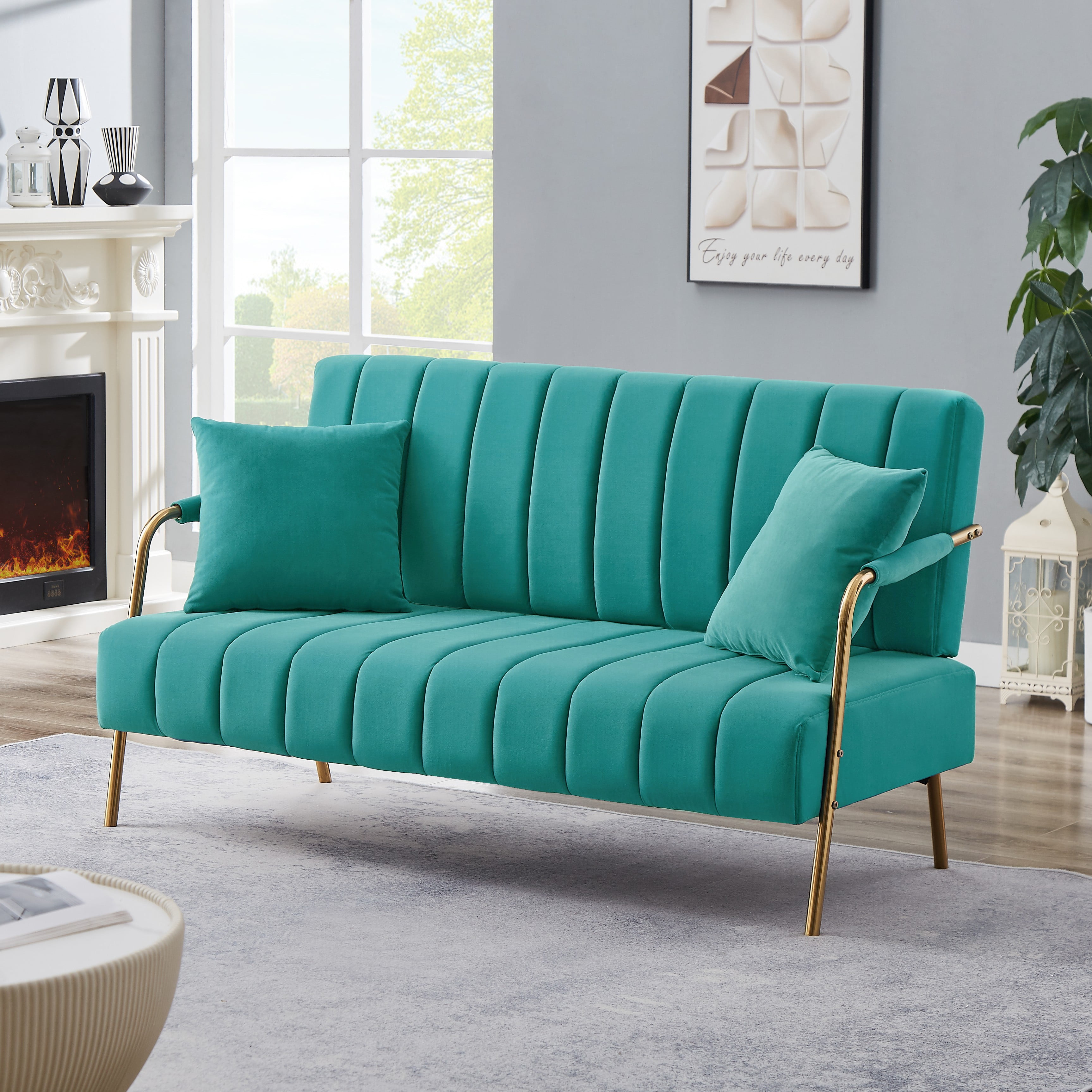 Bianlte Velvet Loveseat Sofa Couch,Modern Comfortable Sofa Loveseat