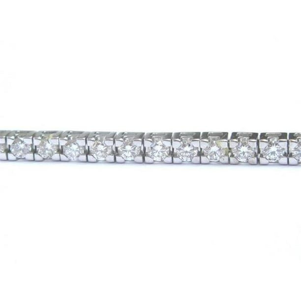 Harry Chad HC10975 5.10 CT Canal Serti de Diamants Taille Ronde Bracelet&44; Or Blanc 14K - Couleur G - VS2 Clarté