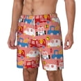 thumbnail image 2 of Balery Cartoon with Traffic Elements Mens Swim Trunks Swim Shorts for Men Quick Dry Inseam Beach Shorts with Compression Liner Pocket-XX-Large, 2 of 9