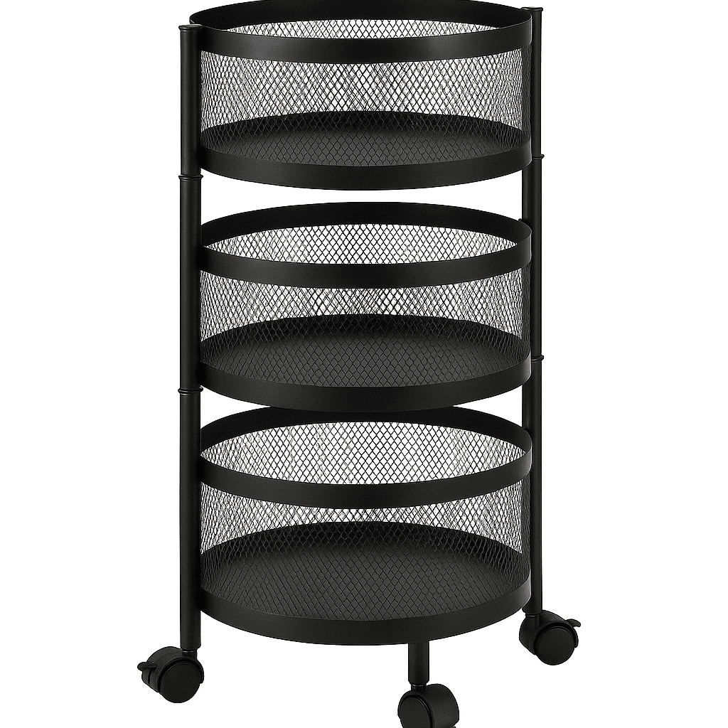 Klotel Fruit Vegetable Trolley Kitchen Storage Carts with Rotating Shelf