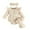 White, variant on REDARER Girls' Ribbed Knit Bodysuit - Flutter Sleeve Romper Set with Headband & Socks for Summer,6-9 Months