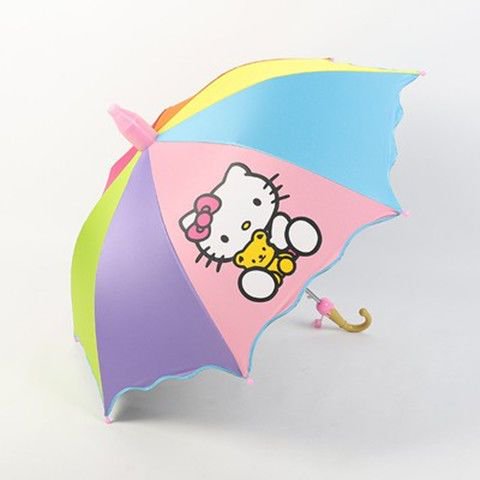 Paraguas impermeable de Hello Kitty Kawaii para niños, sombrilla automática de princesa de dibujos animados japoneses, Sanrio, estudiante