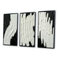 thumbnail image 3 of Designart "Transient Essence Monochrome Abstract Symphony II" Abstract Painting Framed Wall Art Set Of 3 - Black Modern Frame Gallery Wall Set For Home Decor, 3 of 6