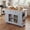 Blue Gray, variant on MEETFAV 54" Mobile Kitchen Island with Power Outlet – Glass Door Storage, Open Shelves, Towel Rack, Spice Rack, Knife Holder for Kitchen, Dining, Blue Gray