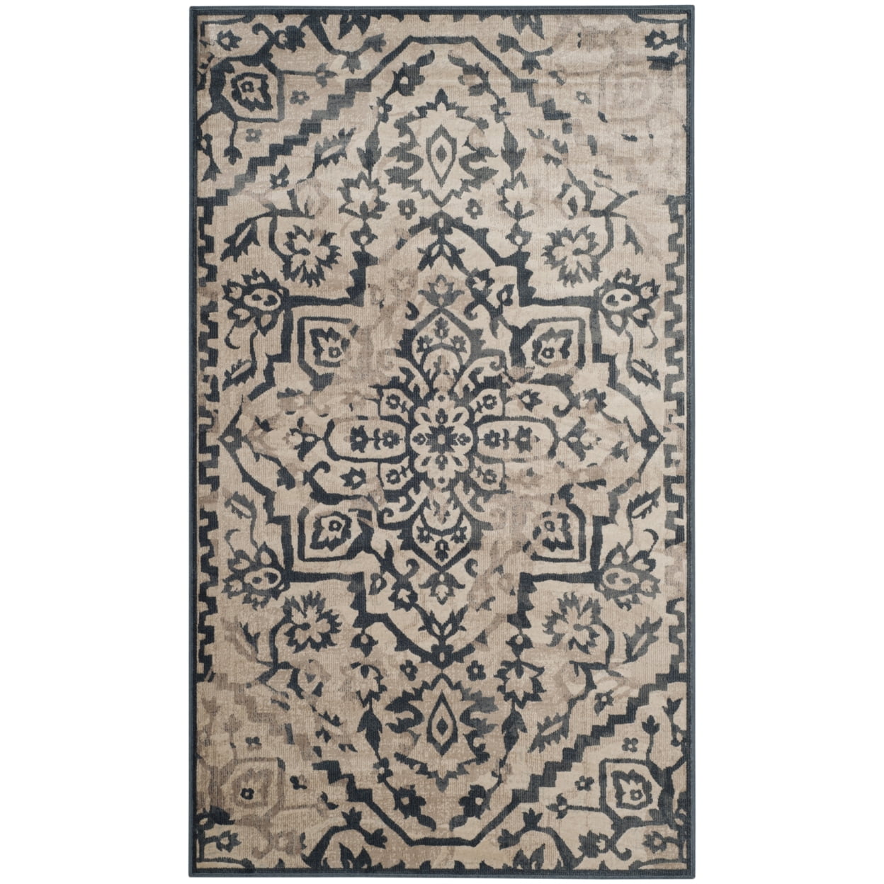 SAFAVIEH Vintage Flint Traditional Area Rug, Cream/Blue, 9' x 12'
