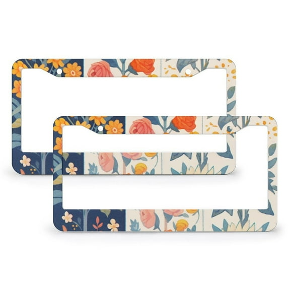 License Plate Frames Hello Sunshine Summer Car Front License Plate Frame 2 Pack Flowers Spring Aluminum License Plate Cover for Us Standard Vehicles