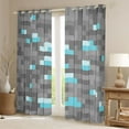 thumbnail image 2 of Homewish Cartoon Game Player Black Out Curtains for Boys, Grey Blue Pixelate Miner Curtains Pack of 2 (42x63 Each), Checkered Plaid Bedroom Curtains, Living Room Curtains Decor, 2 of 6