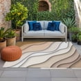 thumbnail image 3 of 3' x 5' Outdoor Rug, Beige Ombre Outdoor Washable Rug Large Floor Carpet, Modern Geometric Abstract Aesthetic Cream Non Shedding Area Rug for Outside Patio RV Porch Deck Balcony Camping Living Room, 3 of 9
