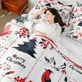 thumbnail image 5 of Castle Fairy Children Cardinal Bird 7-Piece Twin Bedding Sets,Geometric Plaid Bedding Comforter Set,Festival Xmas Breathable Sheet Sets,Ultra Soft Home Decor, 5 of 9