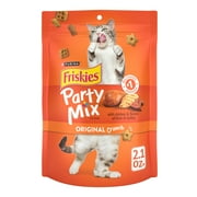 Purina Friskies Party Mix Original Crunch, Cat Treats, Chicken, Liver, & Turkey, 2.1 oz Bag