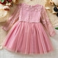 thumbnail image 5 of NAISIBABY Toddler Girls Dresses, Long Sleeve Floral Embroidered Lace Cute Tulle Party Princess Dresses Pink 2T, 5 of 9