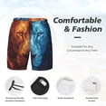 thumbnail image 3 of Balery Red And Blue Fire Lion Bañador para hombre, shorts de playa de secado rápido con entrepierna y forro de compresión-Large, 3 of 6