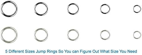 Anezus Jump Rings for Jewelry Making Supplies with Jump Ring Pliers (1200Pcs Dull Silver and Bright Silver)