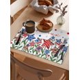 thumbnail image 3 of Patriotic Floral Placemats Set of 4,Washable Woven Burlap Cloth Fabric Placemat for Square/Rectangle/Round/Oval Dining Table,Easy Clean Place Mats for Kids Stars 4th of July Memorial Day White, 3 of 6