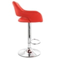 thumbnail image 3 of Elama 2 Piece Adjustable Faux Leather Bar Stool in Red with Chrome Base, 3 of 9